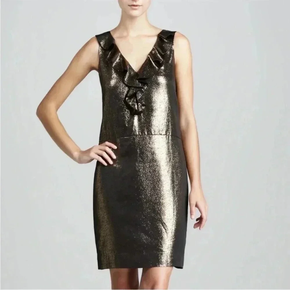Kate Spade ♠️ metallic gold dress size 14